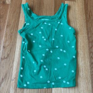 Old Navy Green and White Polka Dot Tank Top
